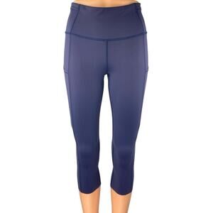 Lululemon Blue Mid Rise Skinny Activewear Fitness Cropped Capri Leggings Pants 6